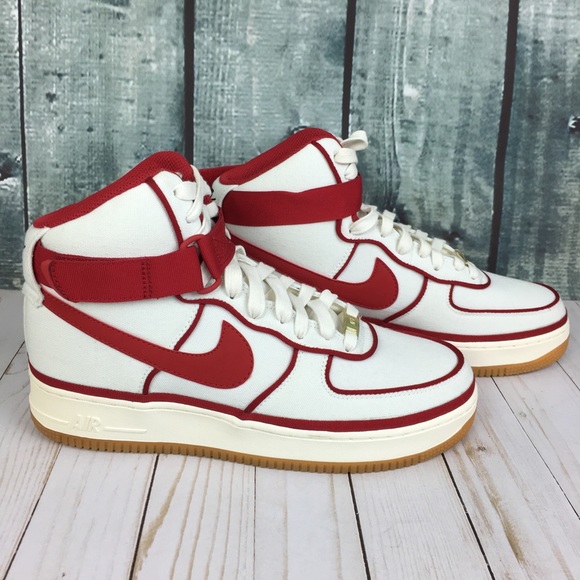 Nike Air Force 1 One High Sail Red 806403-101 AF1 - Picture 3 of 8